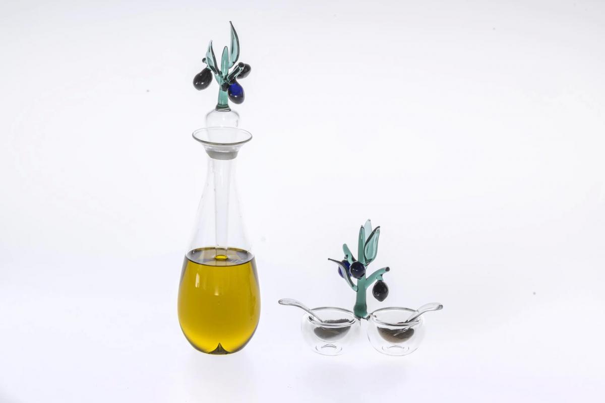 Portofino Handcrafted Glass Oil Bottle Olive